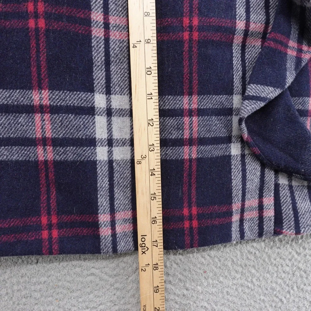 J Crew Mercantile Plaid Wool Blend Mini Skirt Size 4 Navy Blue‎ Ruffle Lined - Picture 9 of 15
